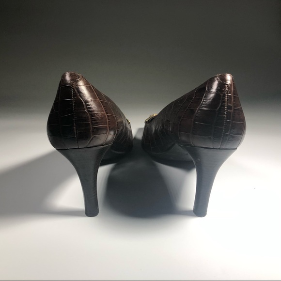Lauren Ralph Lauren Brown Pump Alligator Print - Picture 4 of 8